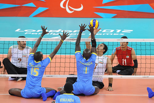 پیروزی ایران برابر رواندا در مسابقات والیبال نشسته پارالمپیک لندن 2012